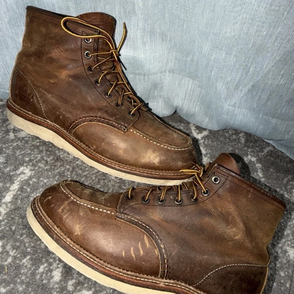 Red Wing Mens Heritage 1907 MOC 6 Inch Boot Size 11.5 Brown Leather Made In USA